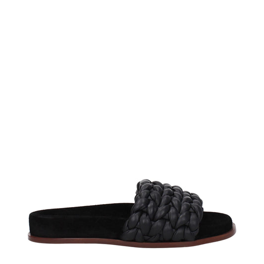 Chloé Black Leather Women's Slippers