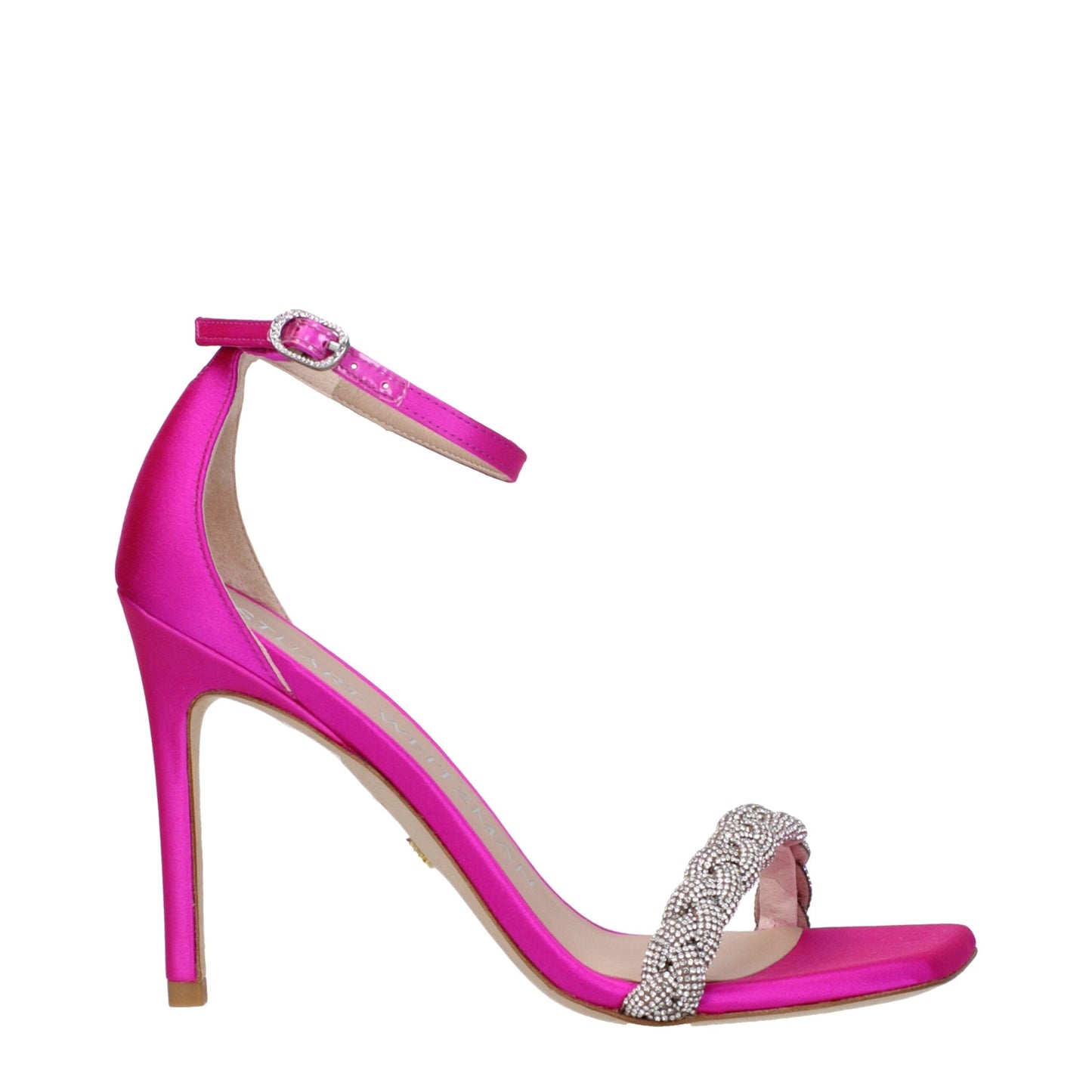 Stuart Weitzman Pink Satin Stiletto Heel Women's Sandals