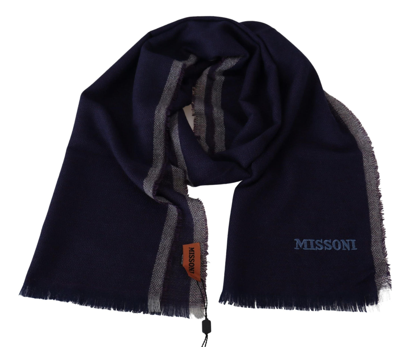 Missoni Multicolor Striped Wool Unisex Wrap Fringes Men's Scarf