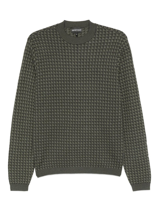 Emporio Armani Men's Geometric-Pattern Virgin-Wool Sweater