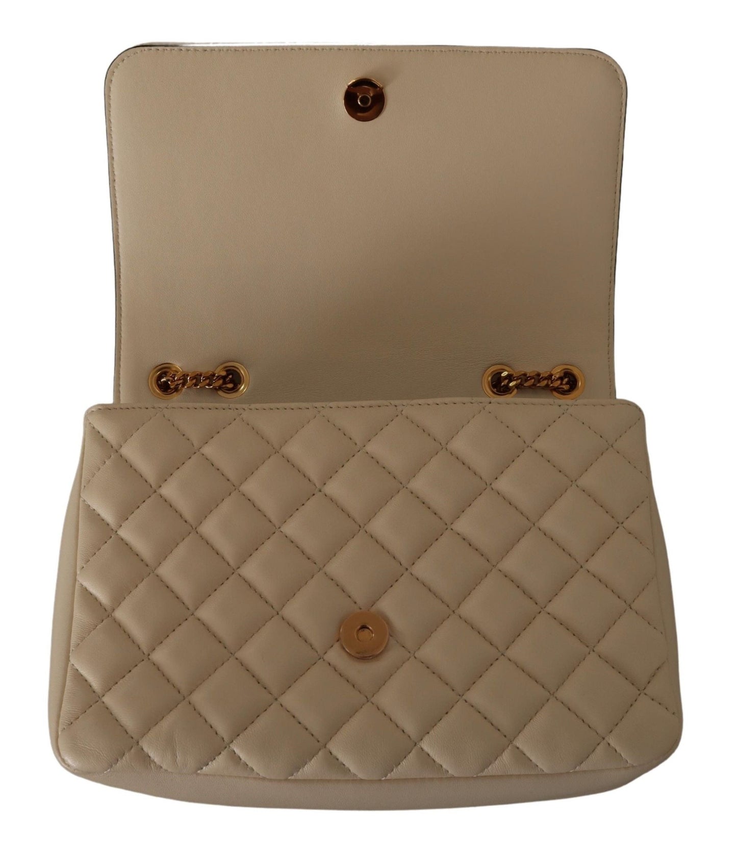 Versace White Nappa Leather Medusa Shoulder Women's Bag