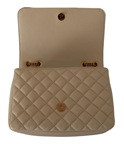 Versace White Nappa Leather Medusa Shoulder Women's Bag