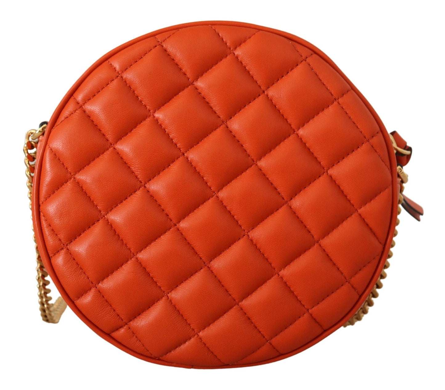 Versace Red Nappa Leather Medusa Round Crossbody Women's Bag
