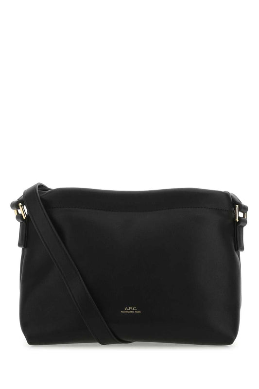A.P.C. Unisex Black Synthetic Leather Ninon Crossbody Bag