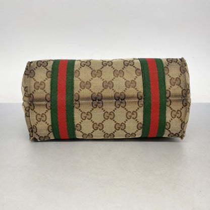 Gucci Brown Canvas Handbag (Pre-Owned)