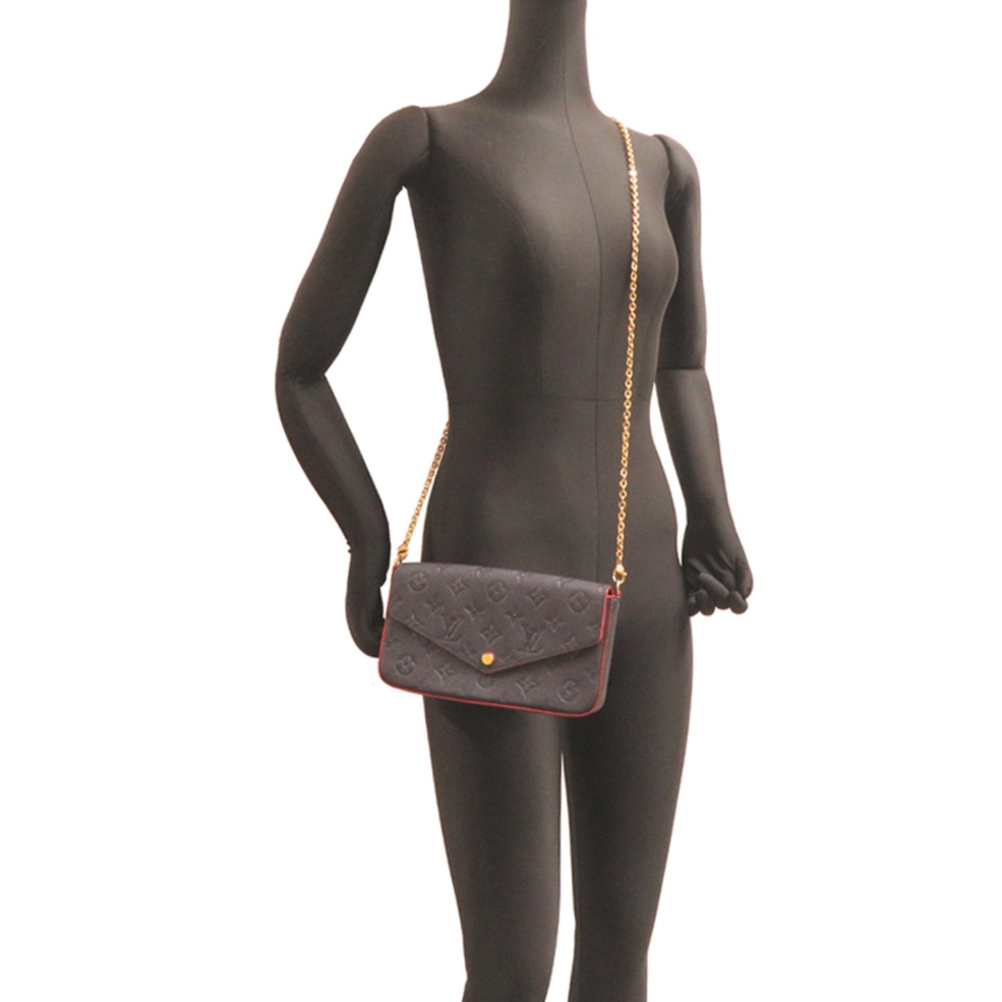 Louis Vuitton Marine Rouge Navy Monogram Empreinte Pouch Shoulder Bag (Pre-Owned)