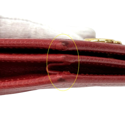 Gucci Red Color Leather Wallet (Bi-Fold) (Pre-Owned)