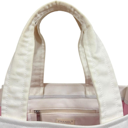 Chanel White Canvas Tote Bag (Pre-Owned)