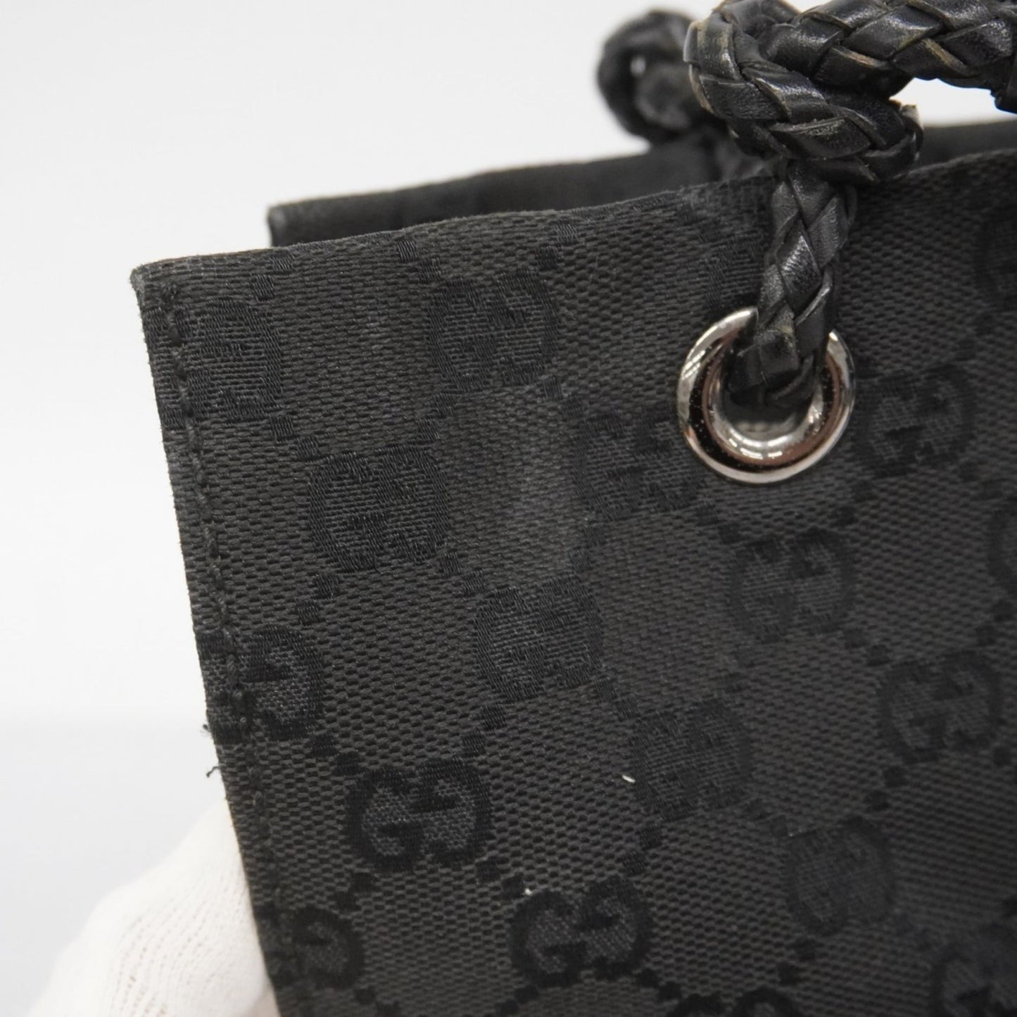 Gucci Black Canvas Tote Bag (Pre-Owned)