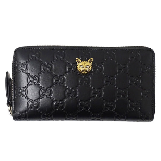 Gucci Black Leather Long Wallet (Bi-Fold) (Pre-Owned)