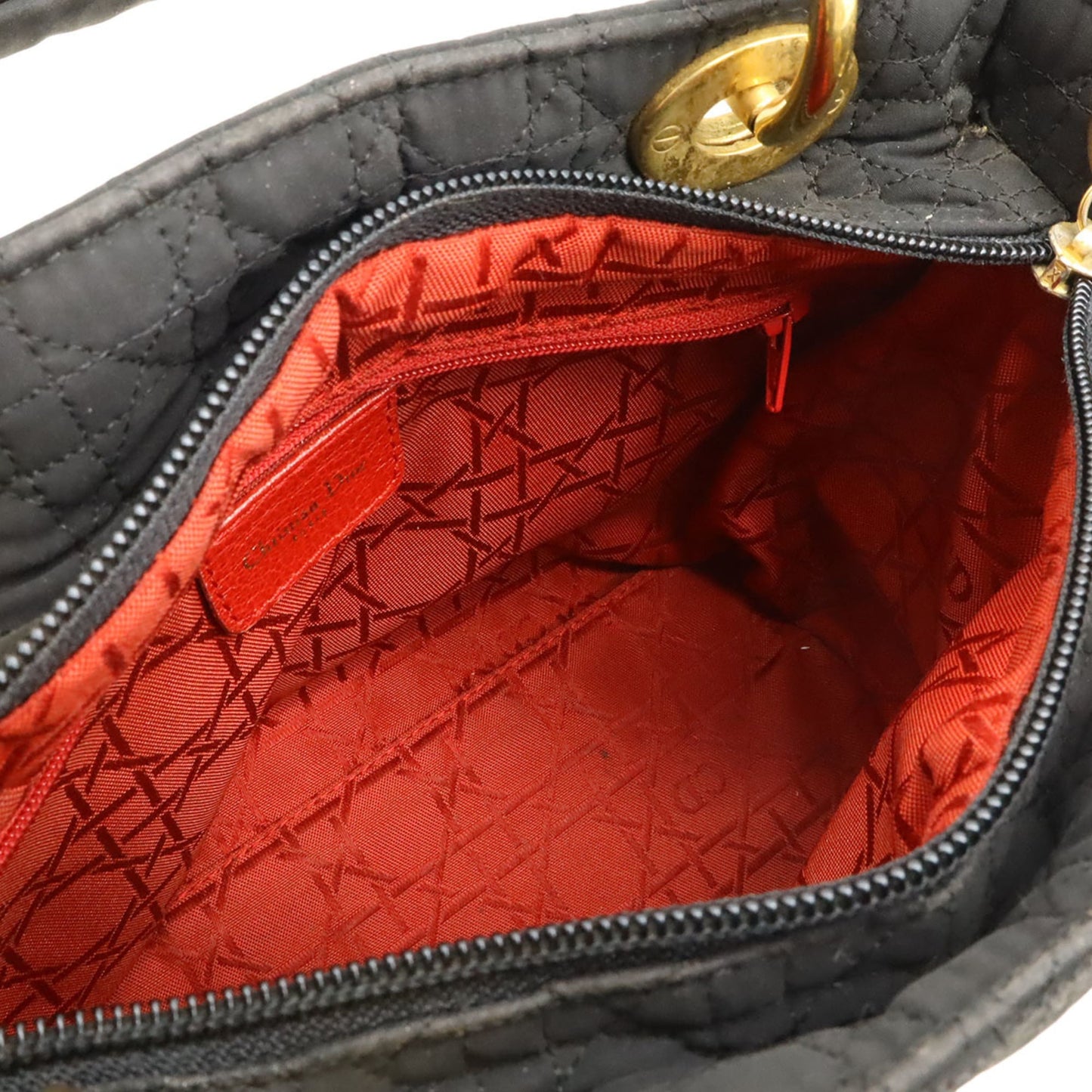 Christian Dior Lady Dior Black Nylon Handbag Tote Bag (Pre-Owned)