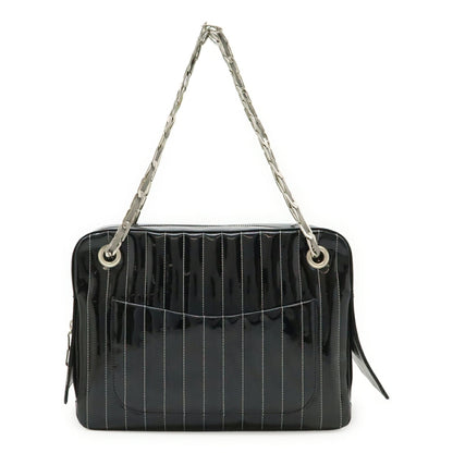 Chanel Black Leather Shoulder Bag Tote Bag (Pre-Owned)