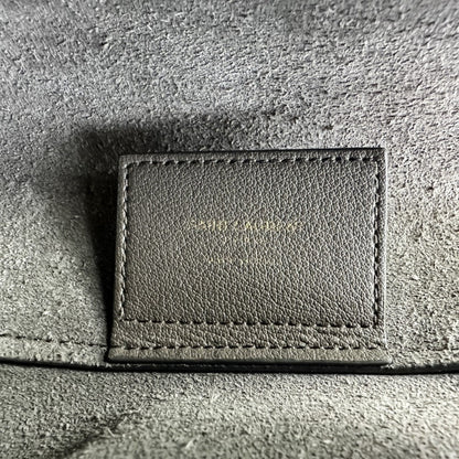 Yves Saint Laurent Gray Leather Pouch Tote Bag (Pre-Owned)