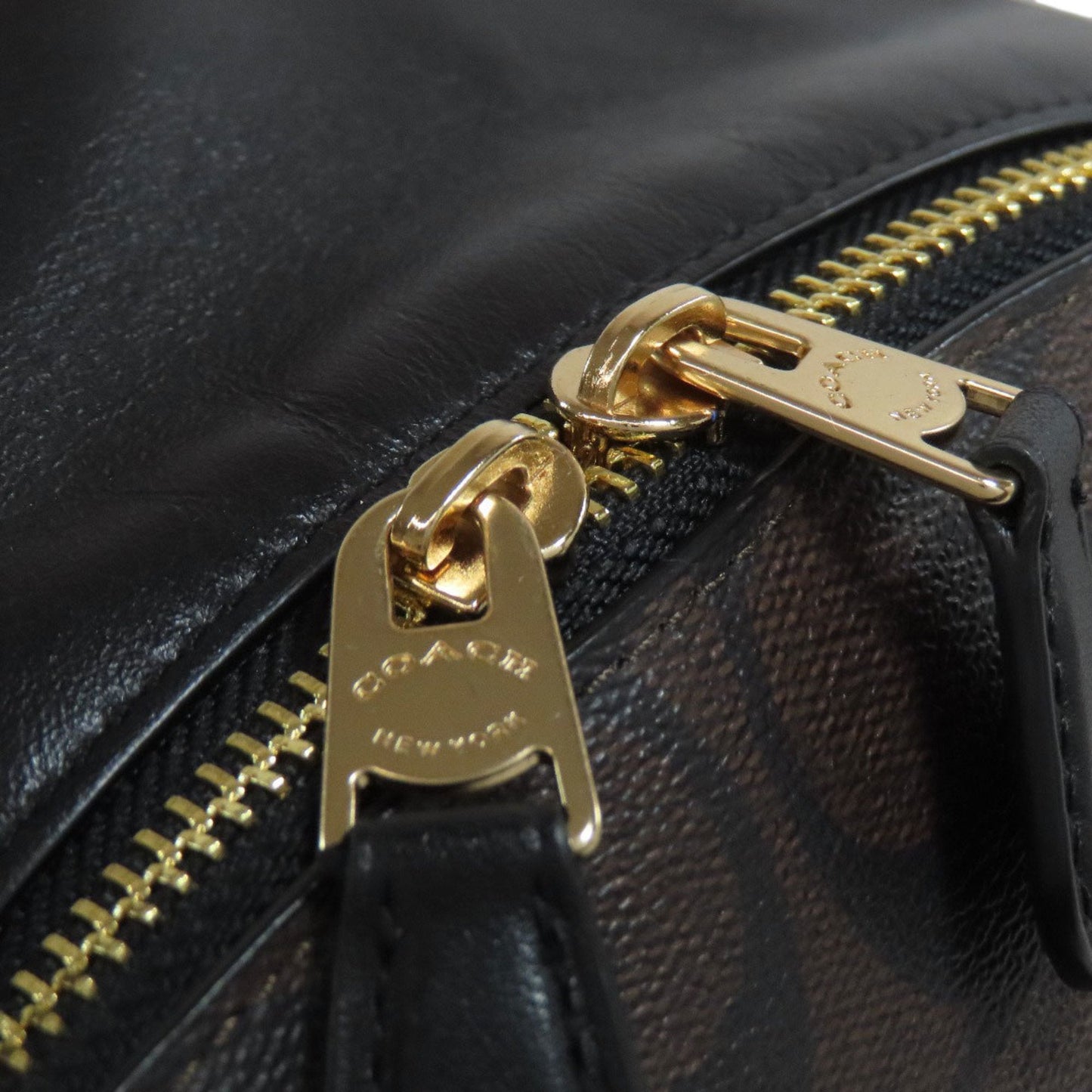 Coach Black Brown Pvc Leather Backpack (Pre-Owned)