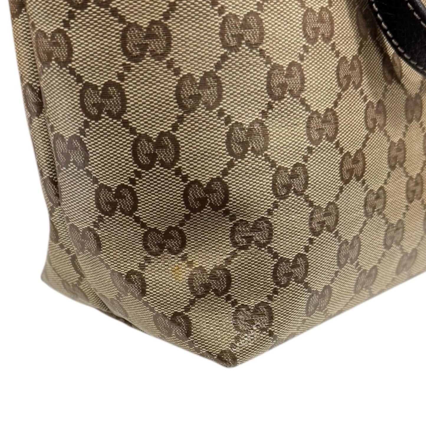 Gucci Beige Brown Gg Crystal Leather Tote Bag (Pre-Owned)