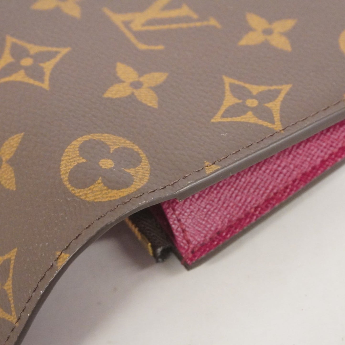 Louis Vuitton Brown Fuchsia Long Wallet (Bi-Fold) (Pre-Owned)