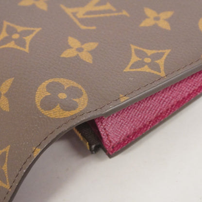 Louis Vuitton Brown Fuchsia Long Wallet (Bi-Fold) (Pre-Owned)