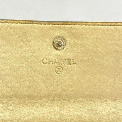 Chanel Beige Leather Long Wallet (Bi-Fold) (Pre-Owned)