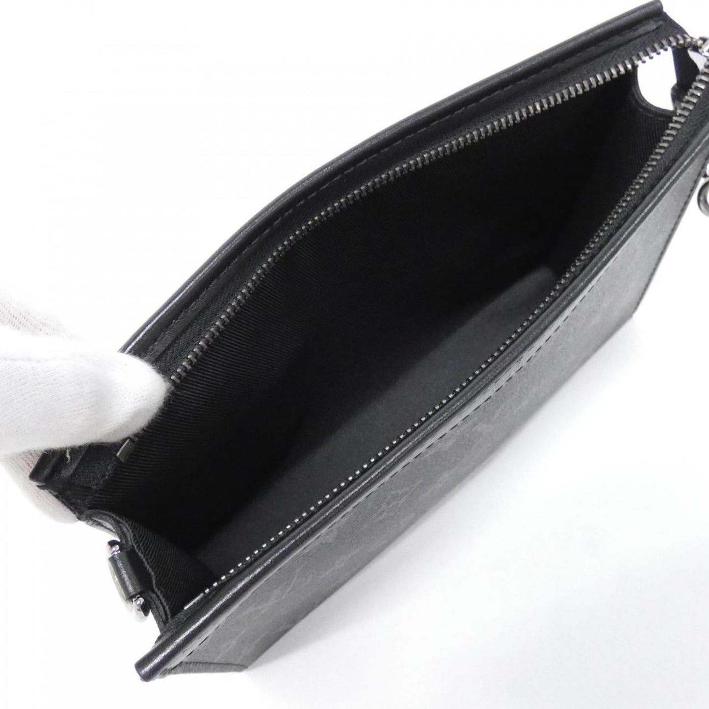 Louis Vuitton Black Gris Coated Canvas Pouch Shoulder Bag (Pre-Owned)