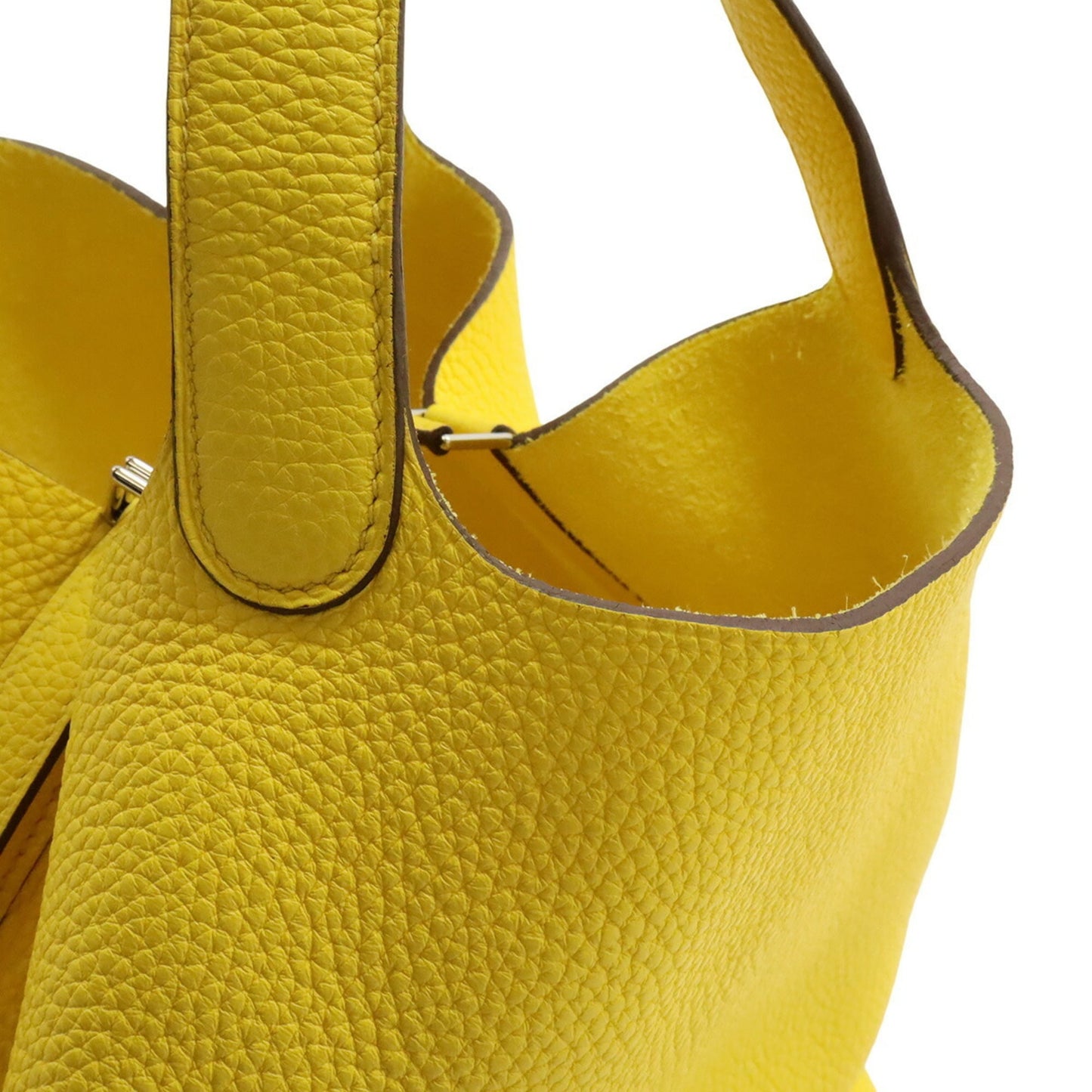 Hermes Picotin Lime Taurillon Clemence Leather Handbag Tote Bag (Pre-Owned)