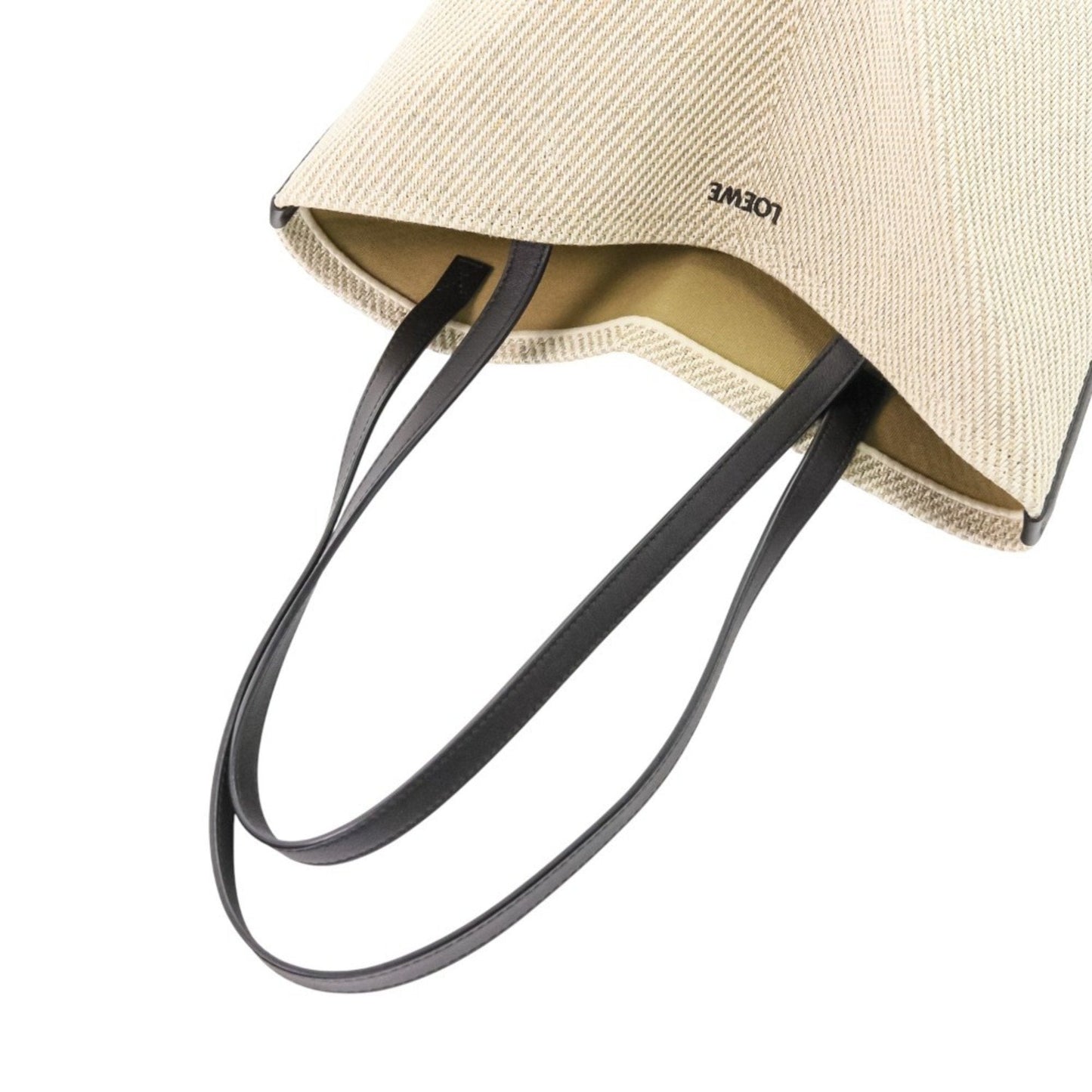 Loewe Beige Black Cotton Leather Tote Bag (Pre-Owned)