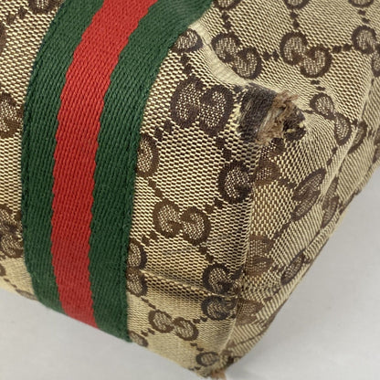 Gucci Brown Canvas Handbag (Pre-Owned)
