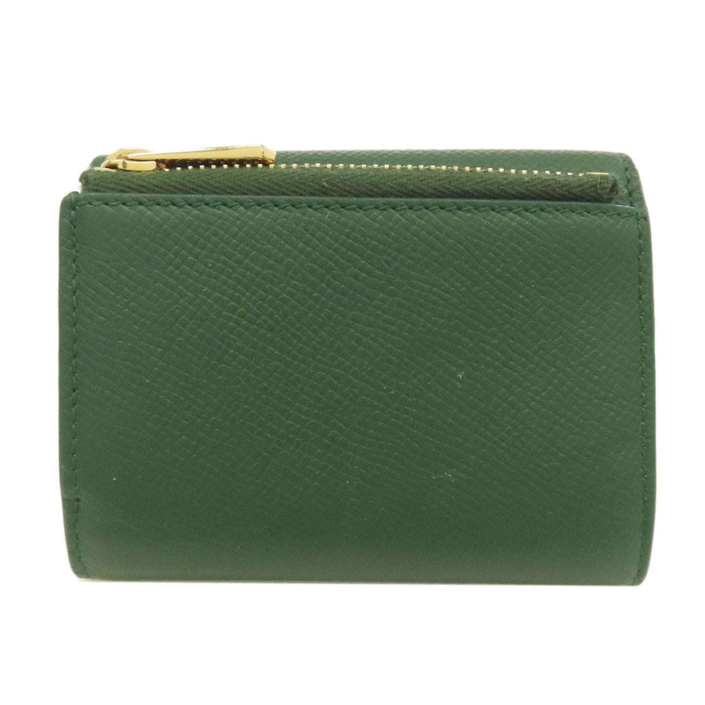 Salvatore Ferragamo Gancini Green Leather Wallet (Bi-Fold) (Pre-Owned)