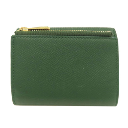 Salvatore Ferragamo Gancini Green Leather Wallet (Bi-Fold) (Pre-Owned)