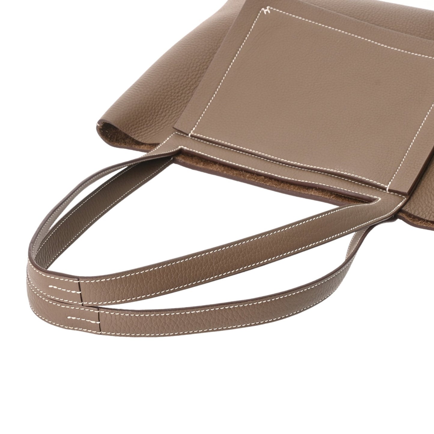 Hermes Etoupe Gray Taurillon Clemence Leather Tote Bag (Pre-Owned)