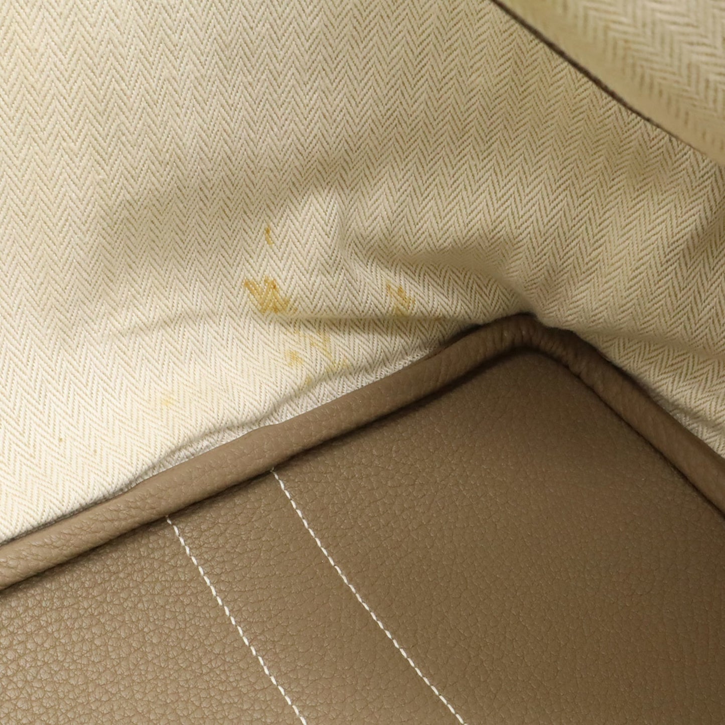 Hermes Garden Etoupe Gray Negonda Leather Handbag Tote Bag (Pre-Owned)