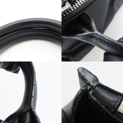 Prada Black Nylon Leather Tote Bag (Pre-Owned)