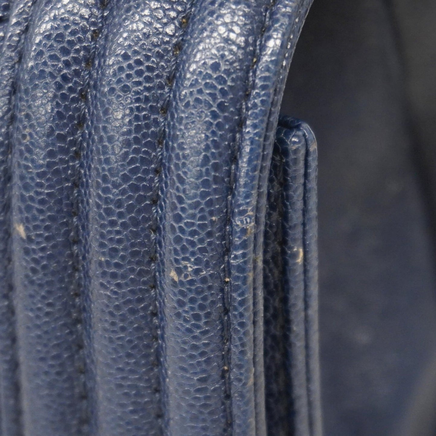 Chanel Navy Grained Calfskin Shoulder Bag (Pre-Owned)