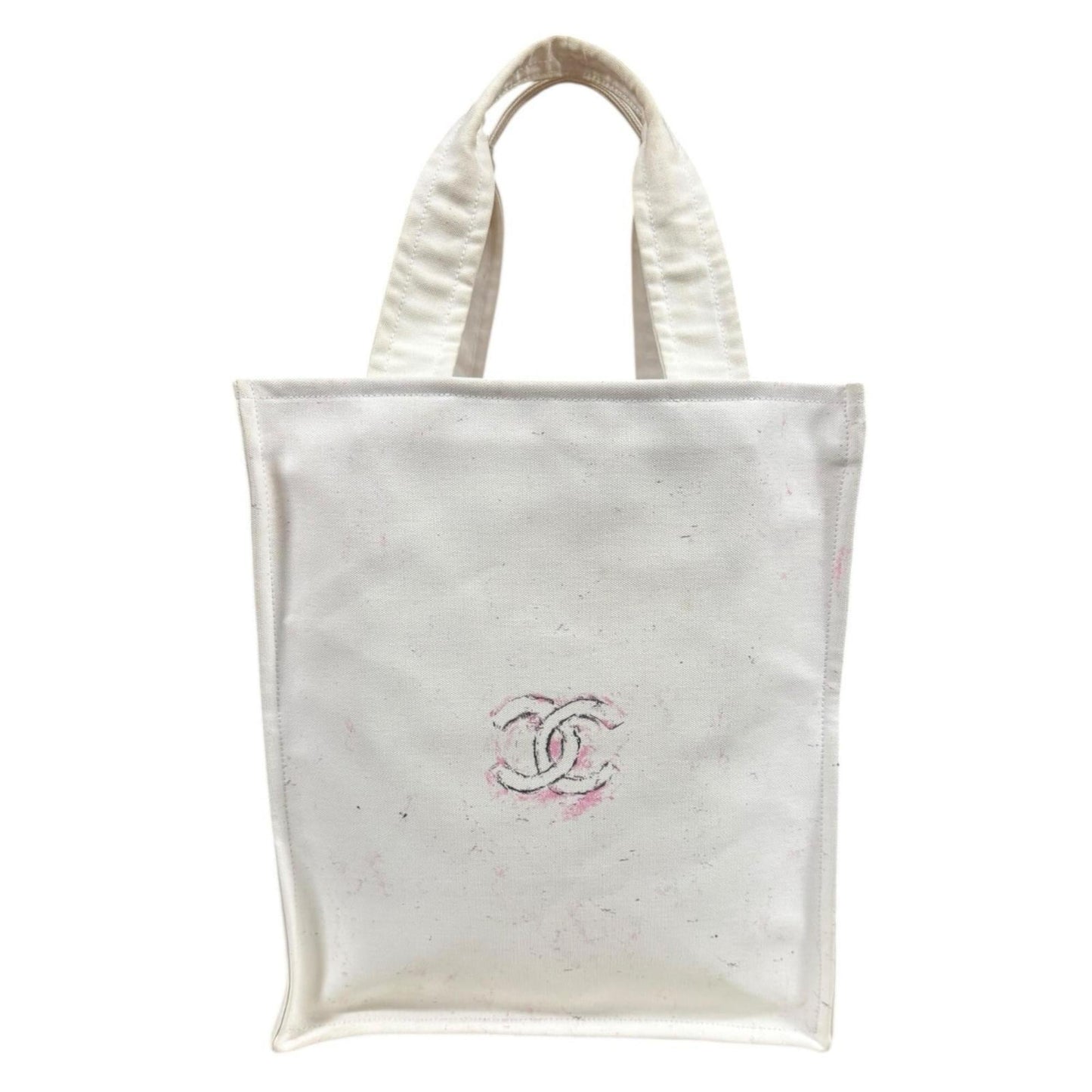 Chanel White Canvas Tote Bag (Pre-Owned)