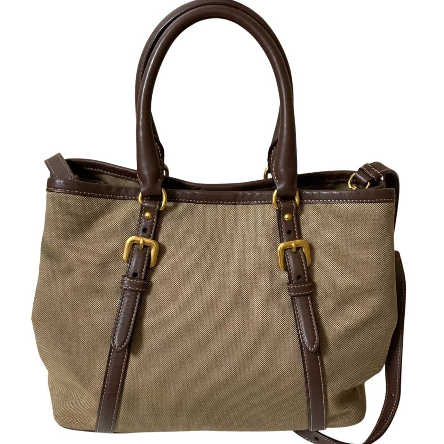 Prada Khaki Brown Handbag Tote Bag (Pre-Owned)