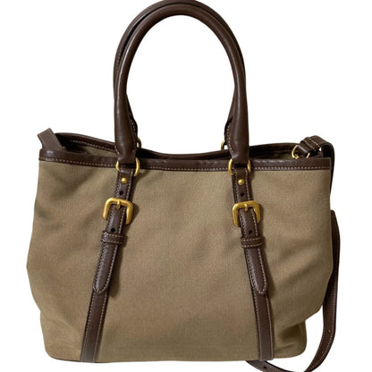 Prada Khaki Brown Handbag Tote Bag (Pre-Owned)