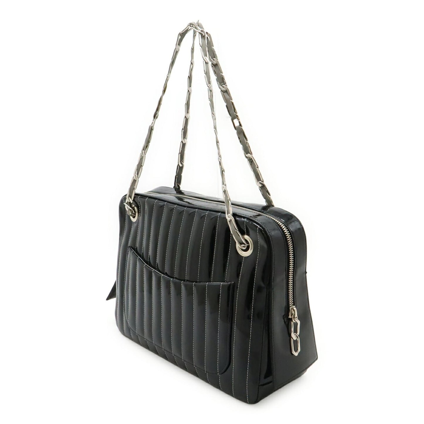 Chanel Black Leather Shoulder Bag Tote Bag (Pre-Owned)