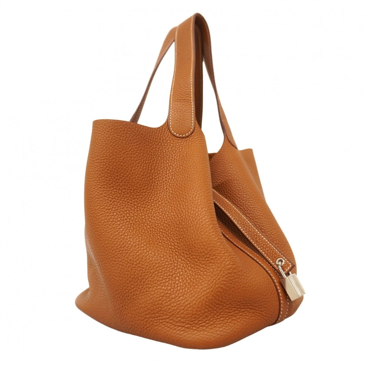 Hermes Gold Taurillon Clemence Leather Handbag (Pre-Owned)