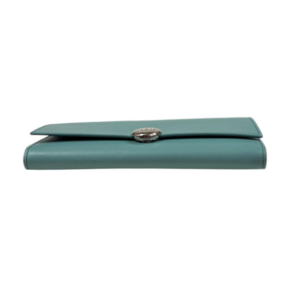 Loewe Blue Green Leather Long Wallet (Tri-Fold) (Pre-Owned)