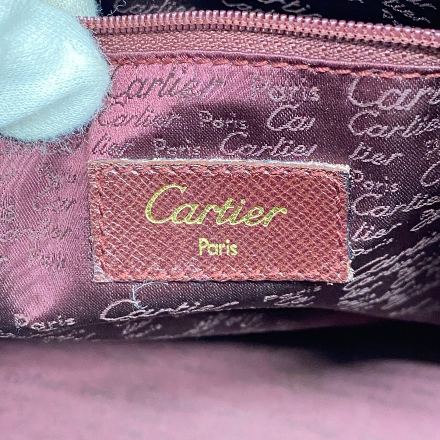 Cartier Bordeaux Leather Shoulder Bag (Pre-Owned)