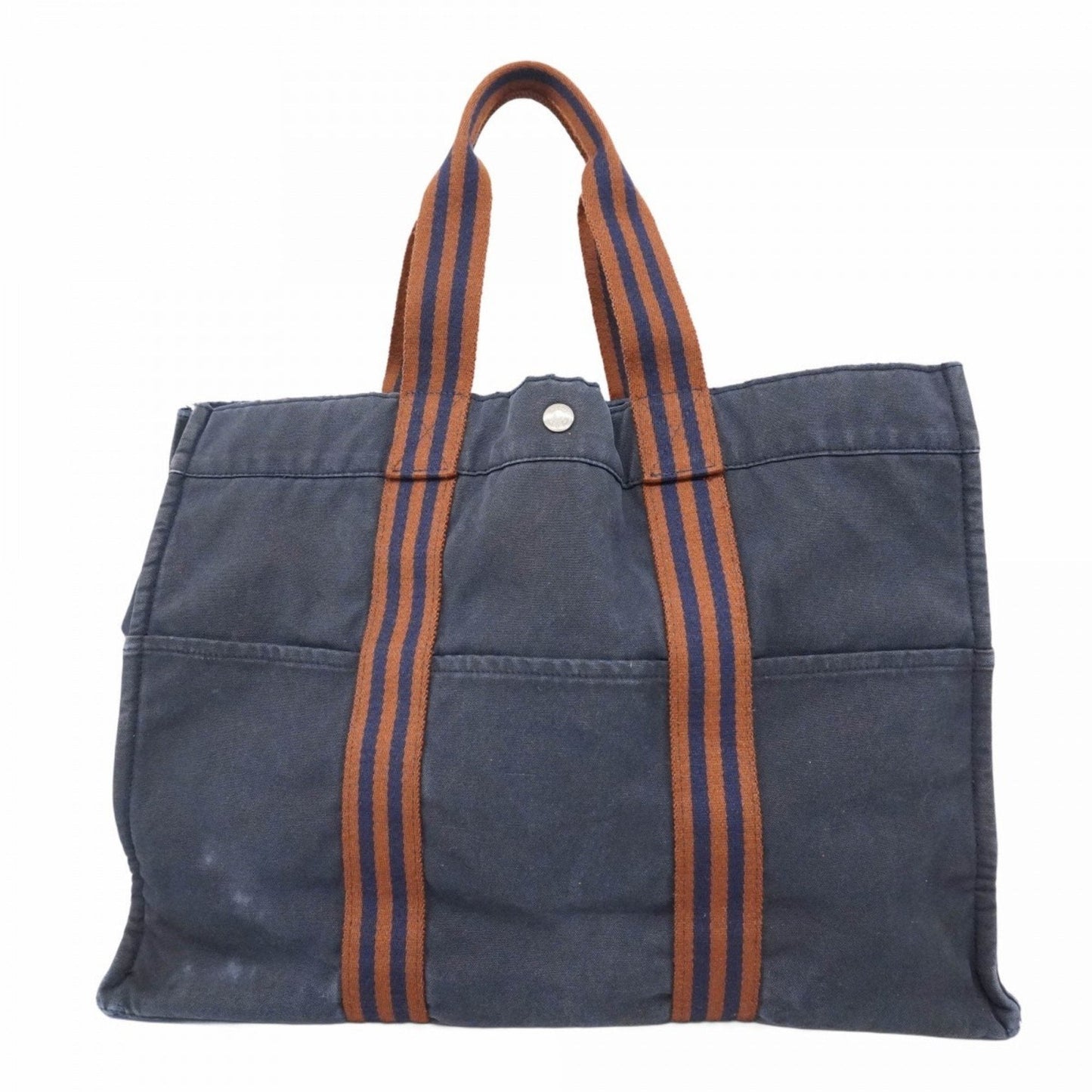 Hermes Navy Canvas Tote Bag (Pre-Owned)