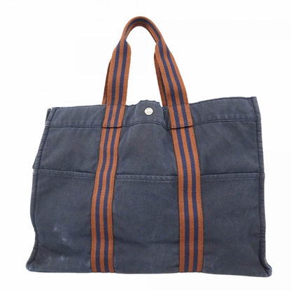 Hermes Navy Canvas Tote Bag (Pre-Owned)
