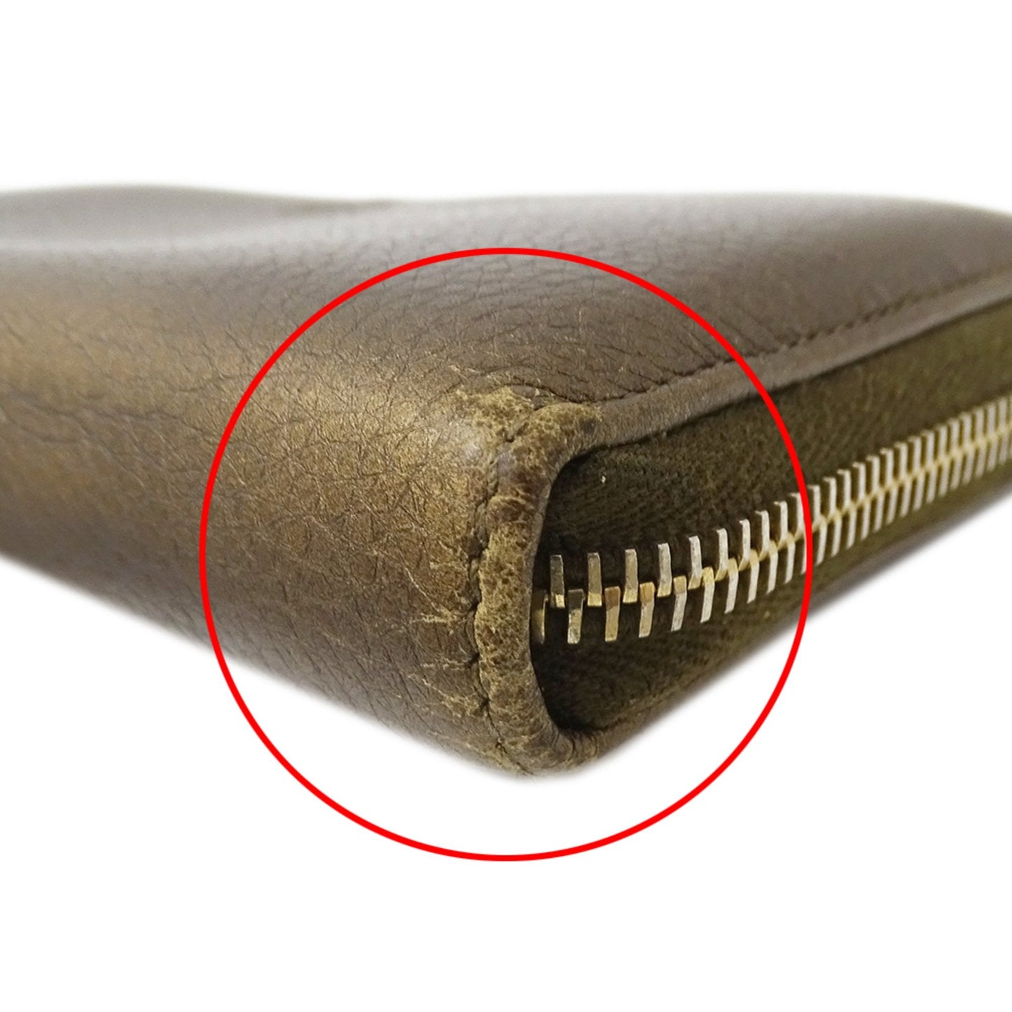 Gucci Bronze Brown Leather Long Wallet (Bi-Fold) (Pre-Owned)