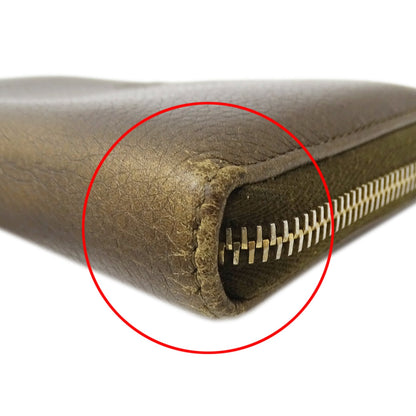 Gucci Bronze Brown Leather Long Wallet (Bi-Fold) (Pre-Owned)