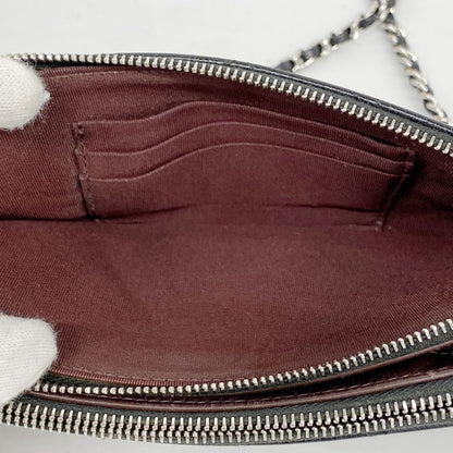 Chanel Black Grained Calfskin Chain/Shoulder Wallet (Pre-Owned)