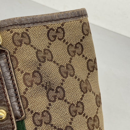 Gucci Brown Canvas Handbag (Pre-Owned)