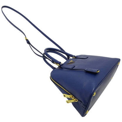Prada Blue Saffiano Triangle Handbag Shoulder Bag (Pre-Owned)