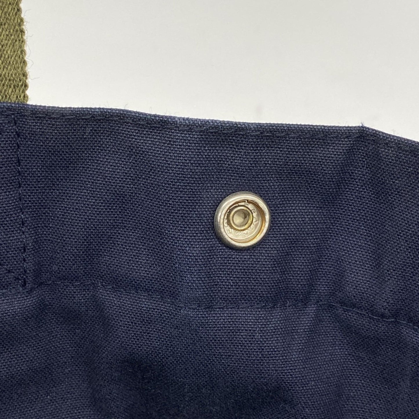 Hermes Green Navy Canvas Tote Bag (Pre-Owned)