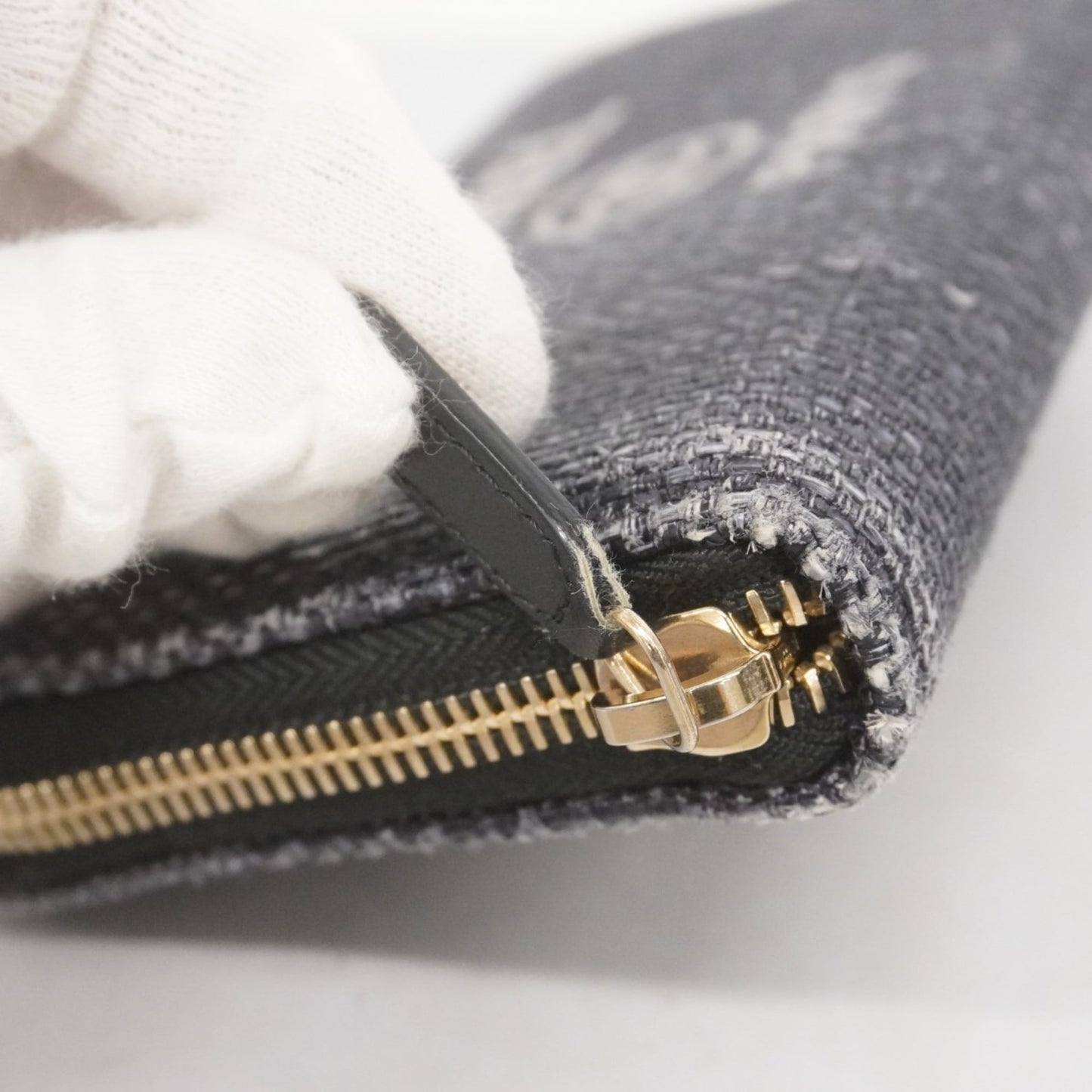 Chanel Navy Fabric Long Wallet (Bi-Fold) (Pre-Owned)