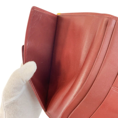 Cartier Wine Red Leather Long Wallet (Bi-Fold) (Pre-Owned)
