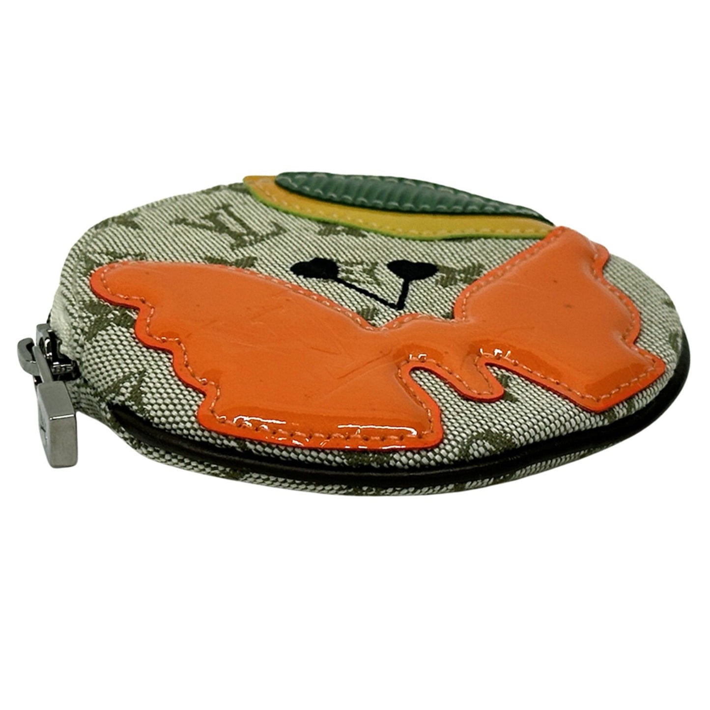 Louis Vuitton Green Multi-Color Yellow Canvas Leather Coin Purse/Coin Case (Pre-Owned)